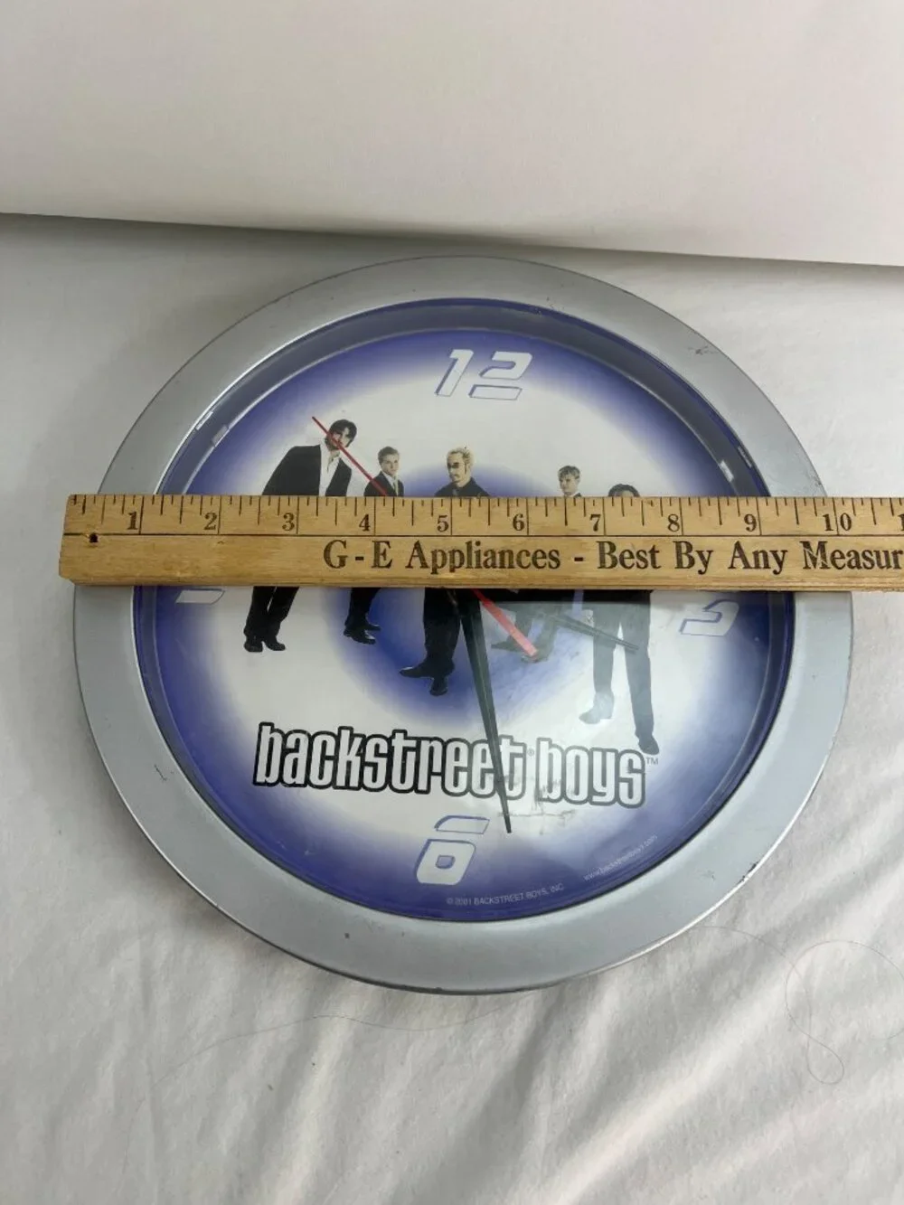 Backstreet Boys 2001 Wall Clock Silver Frame Quartz Battery Operated 10 Inches